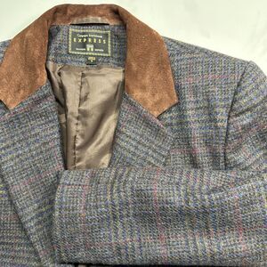 Express Blazer, Wool Tweed with Leather Suede Trim, Fully Lined, Women's Small